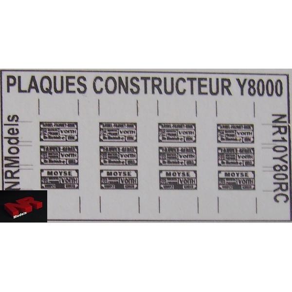 Plaques constructeur pour Y8000